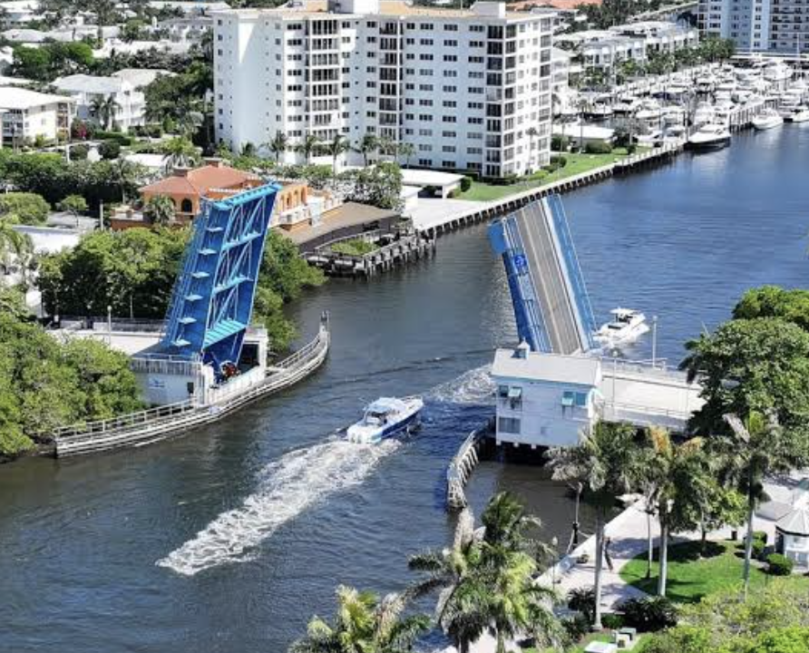 Aerial view of Delray Beach and the Intracoastal bridge